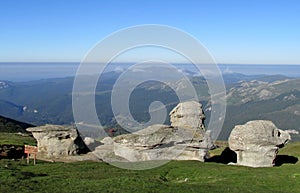 Bucegi Mountains in centralÂ Romania with unusual rock formations SphinxÂ andÂ Babele